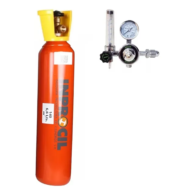 Tubo Argon Soldadura Tig 1m3 Sello Iram Tulipa Caudalimetro