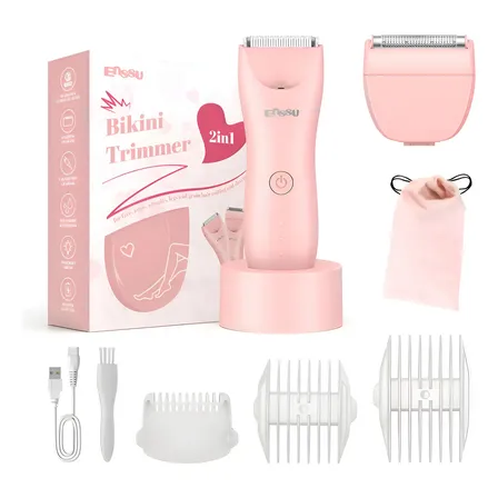 Aparador De Pelos Feminino Enssu 2 Em 1 Rosa Resistente À Água Cerâmica Rosa-chiclete 127/220v