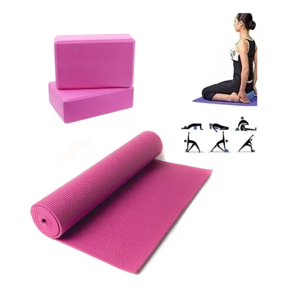 Combo Yoga/pilates Mat 4mm + Ladrillo Yoga -vera