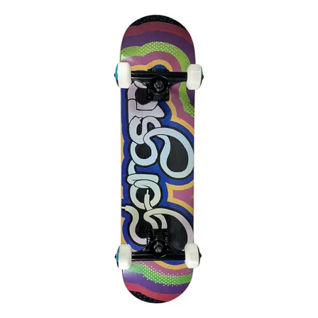 Skate Patineta Gangsta Kid Curved 7.25 Completo Armado Negro