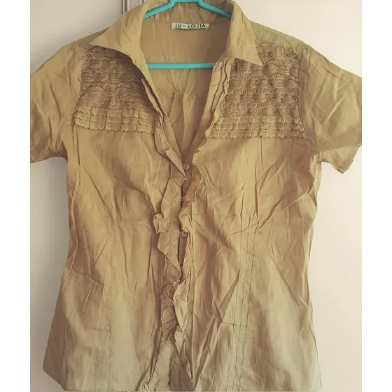 Blusa Encaje Beige Dama.t.l.nueva.