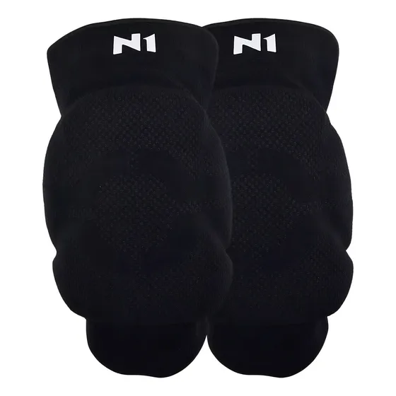 Kit 2 Joelheira Vôlei Profissional Knit 3d Spry N1 Sport Cor Preto Tamanho M