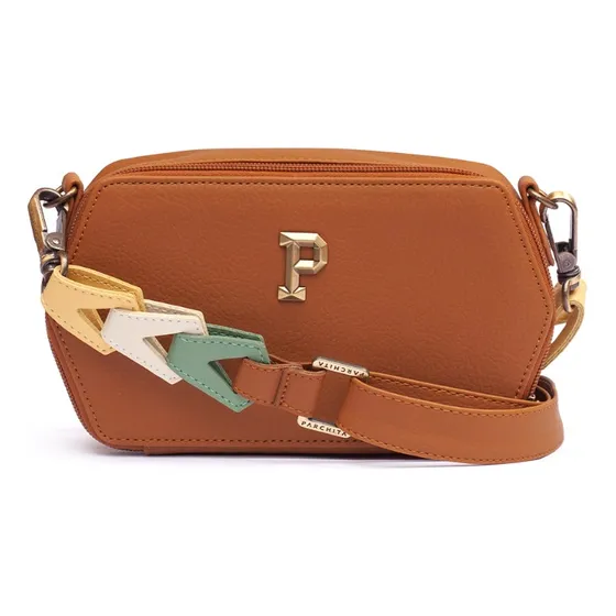 Bolso Parchita Cartera Malibu En Pvc Correa Con Eslabones