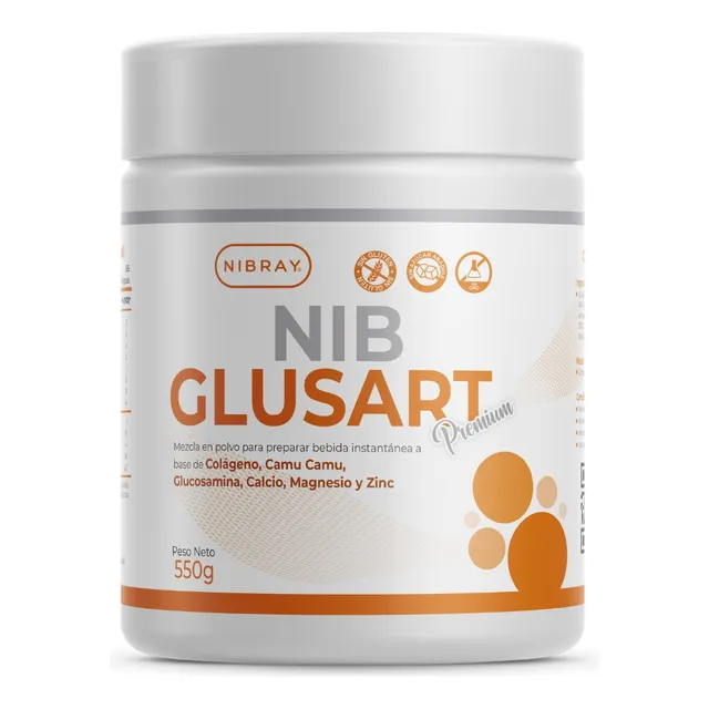 Colageno Hidrolizado Con Glucosamina 550g Nibglusart Premium Sabor Natural