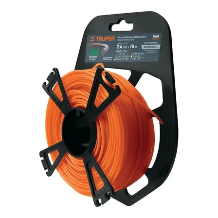 Rollo De Hilo Para Desbrozadora, 2.4 Mm X 78 M, Truper Color Naranja