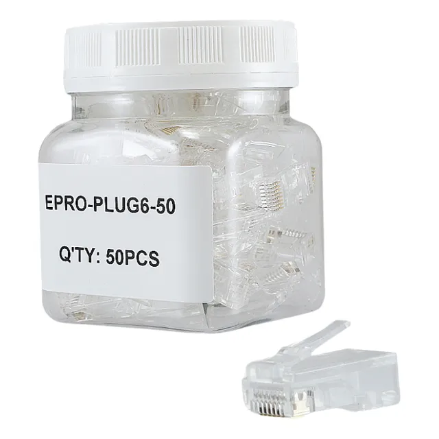 Paquete De 50pzas Plug Fácil Ponchado Utp Cat6 Enson Passtru