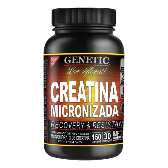 Fuerza Energía Aumento Muscular Creatina Micronizada Genetic