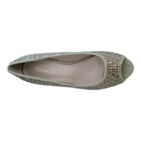 Sandalias Glitter Punta Abierta En: Negro- Dorado- Plateado