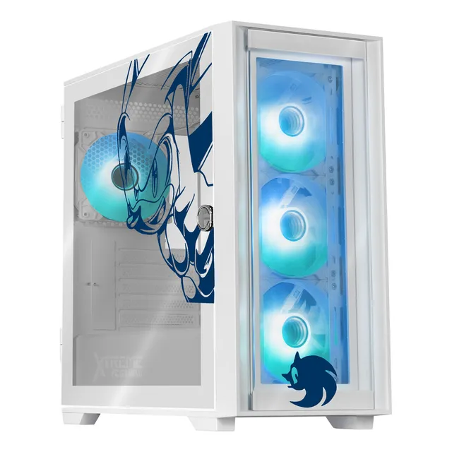 Gabinete XTREME PC GAMING Sonic Flash Edition Mini Torre 4 Fan ARGB USB-C Blanco CXTSF6000WT