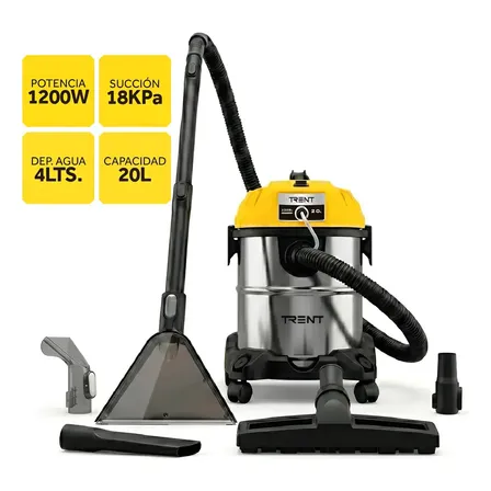 Aspiradora Industrial Lava Tapicería Inyección y Succión 18kpa Trent Iron Limpieza 4 En 1 Agua Y Polvo Para Auto Carro Casa Salas Sillones Colchones