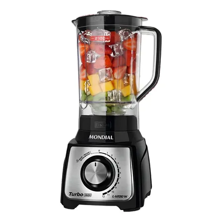 Liquidificador Turbo, Mondial, 1200w - L-1200 Bi