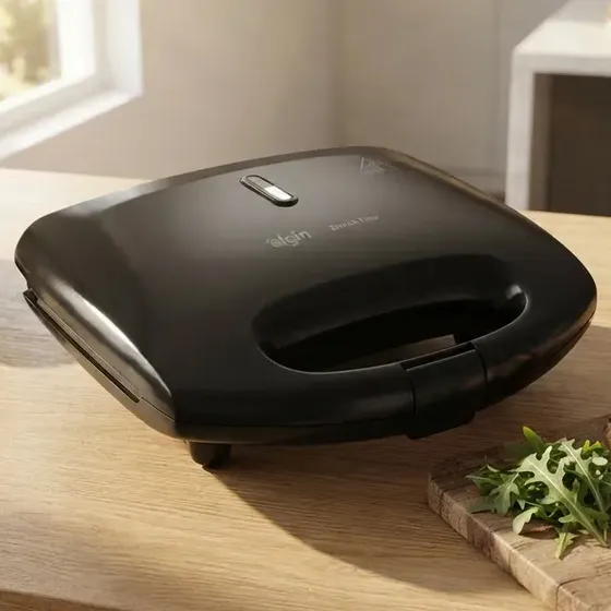 Sanduicheira Elgin Brunch Time 2 em 1 Grill Antiaderente Preta 800W