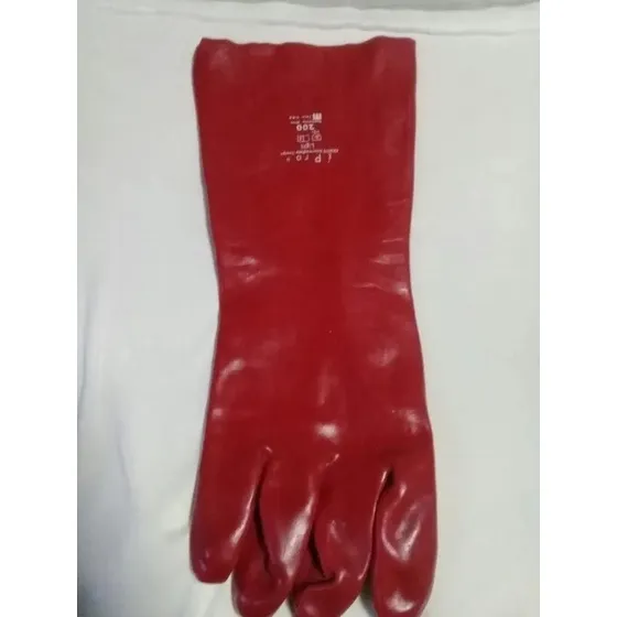 Guante Quimico Pvc Rojo Y Neopreno Negro