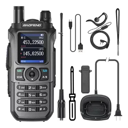 Tela De Rádio Baofeng Uv-21 Pro V2 Triband Uhf Vhf De 1,77 Preto Vhf/uhf 127/220v