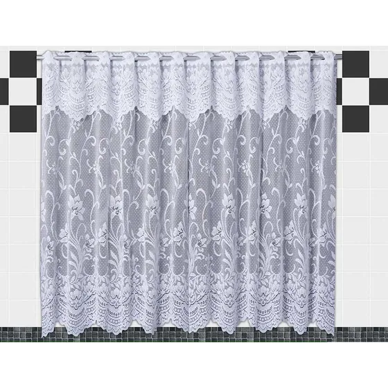 Cortina De Renda Copa Cozinha Karla Branca 2,00m X 1,20m
