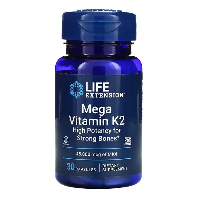 Life Extension Mega Vitamina K2 45000 Mcg 30 Caps Sabor Sin Sabor