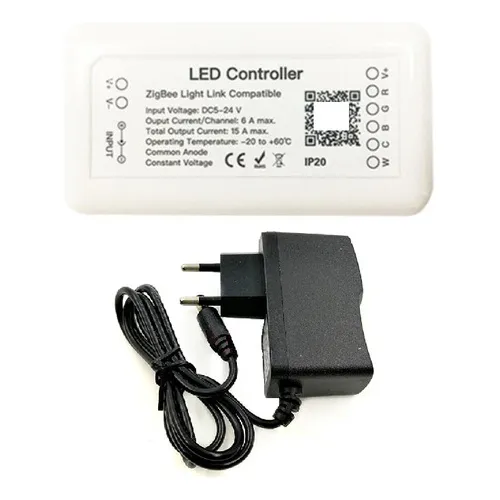Controlador Zigbee Fita Led Rgbcct Alexa Google Home + Fonte Tensão De Operação 5v A 24v