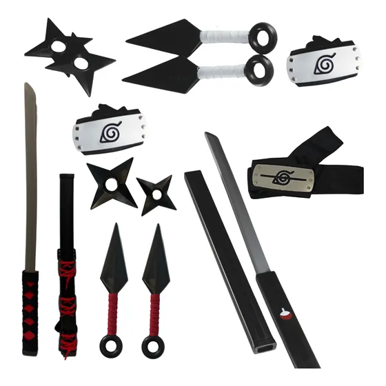 Set Naruto - Kakashi - Naruto - Sasuke - Aldea De La Hoja