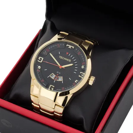 Relógio Masculino Technos Skymaster Dourado Loja De Fábrica