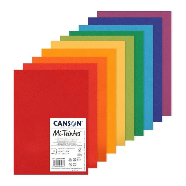 Cartulina Mi-teintes A4 160g 10h Vivo Canson