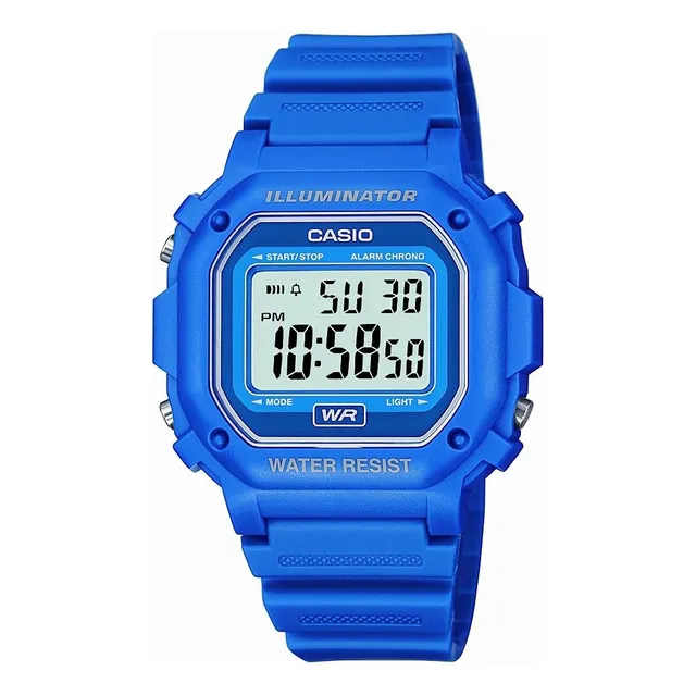 Reloj Casio F-108wh-2a Digital Cuadrado Azul Original