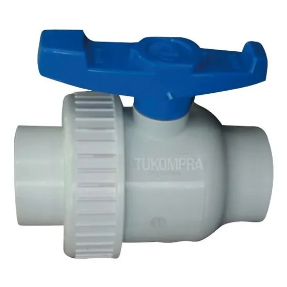 Valvula Bola 3/4 Union Universal Pvc Lisa Para Pega
