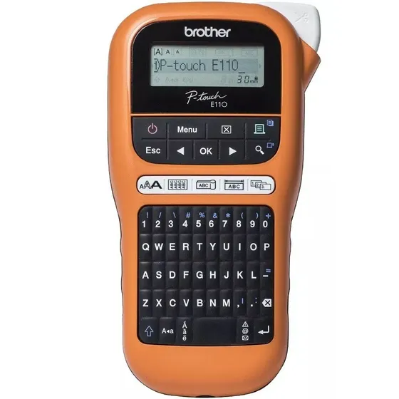 Rotuladora industrial portátil Brother PT-E110VP portátil color naranja