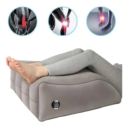 Travesseiro Cunha Inflável Para Pernas E Lombar Descanso Cinza