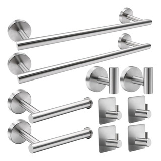 10 Piezas Plata Juego De Accesorios De Baño 304 Inoxidable 10 Piezas Plata Juego De Accesorios De Baño 304 Inoxidable