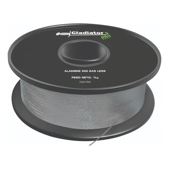 Microalambre Flux Core Gas Less 1 Kg 0.8mm 0.030 Gladiator Punta Plateado