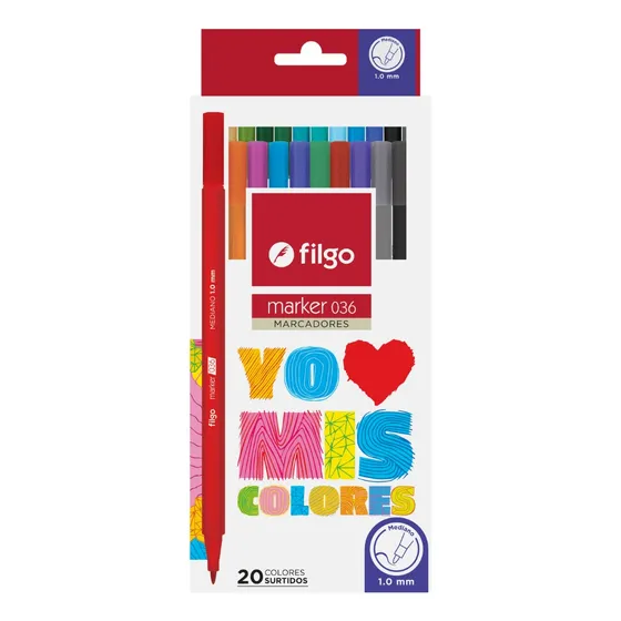 Marcadores Marker 036 Filgo Estuche X20 Colores Surtidos Csi
