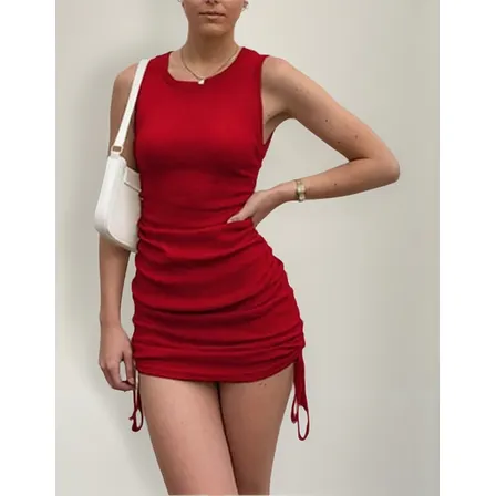 Vestido Corto De Mujer Cordon Ajustable
