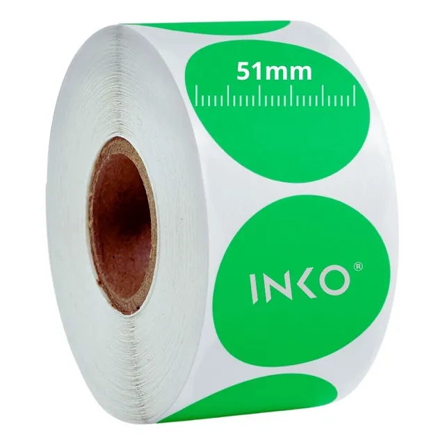 2 Rollos Etiqueta Térmica Circulo Verde 51mm 750 Logo Eco