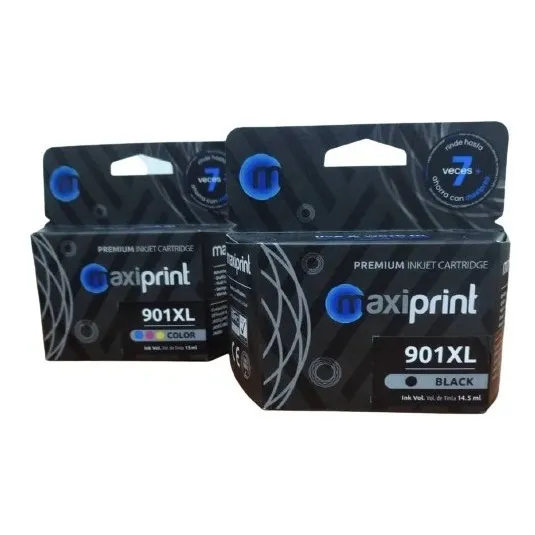 Combo Hp 901xl Negro Y Color Comp Maxiprint Officejet 4500  
