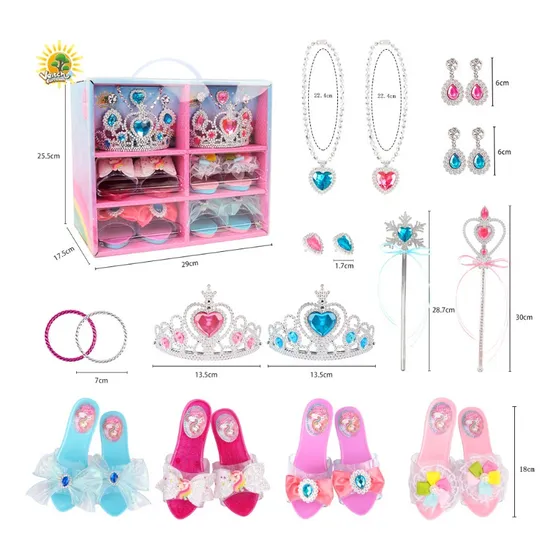 Set Para Niñas Princesas Varitas, Sandalias Y Coronas