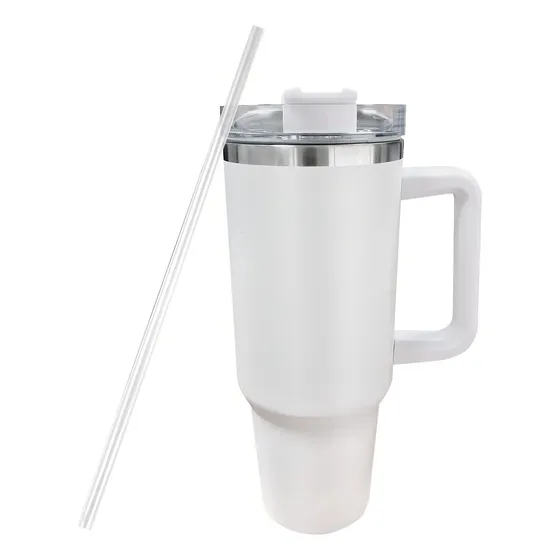 Vaso Térmico Estilo Stainless 1,2lts C/bombilla Colores Color Blanco Lisa