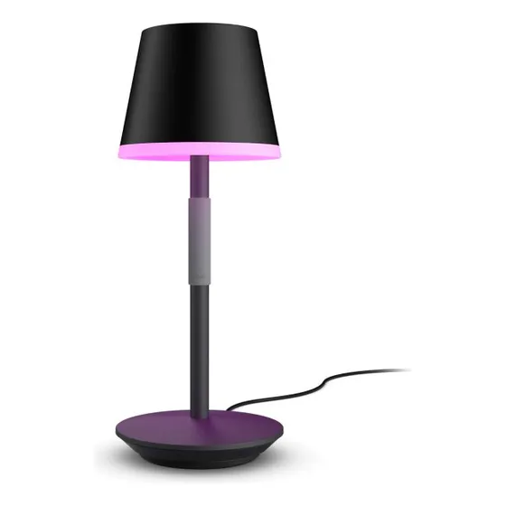 Luminaria De Mesa Hue Go Portátil En Color Negro
