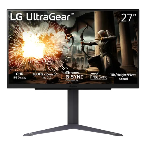 Monitor LG Ultragear 27gs60qc-b 27'' Qhd 180hz 1ms Curved