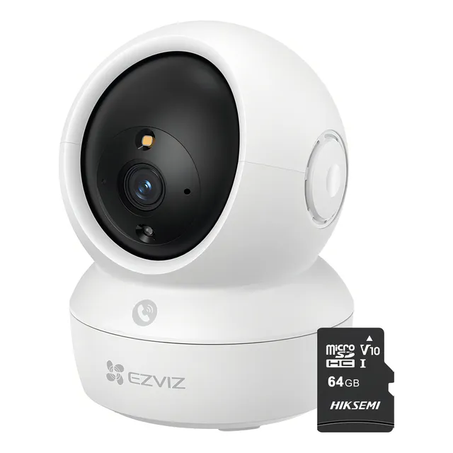Ezviz Mini Cámara De Seguridad H6cpro-plus-64 Ip Pt 4 Mp Conexión Wi-fi + Seguimiento Inteligente Con Audio De Dos Vías Visión Panorámica Memoria Mircrods De 64gb Ideal Para Uso En Interior