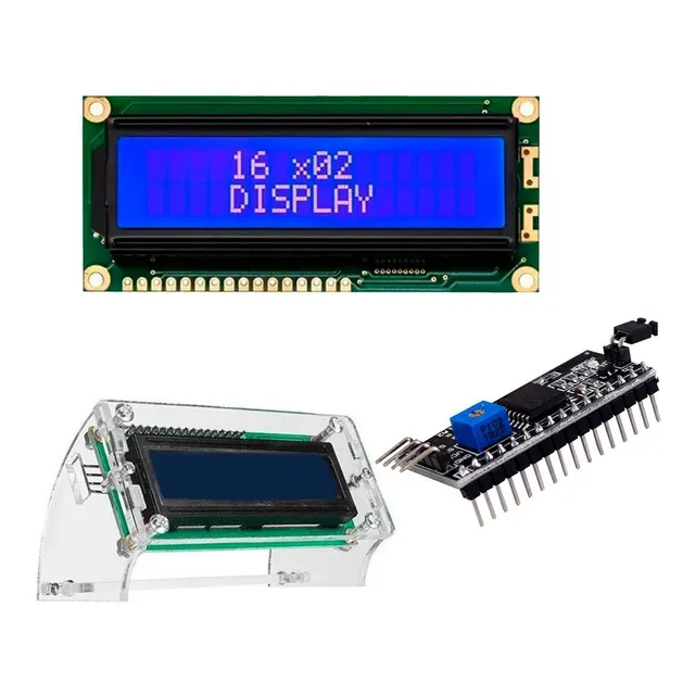 Tecneu Kit Pantalla Display 16x2 Lcd 1602a + Carcasa Acrílica + Interfaz I2c