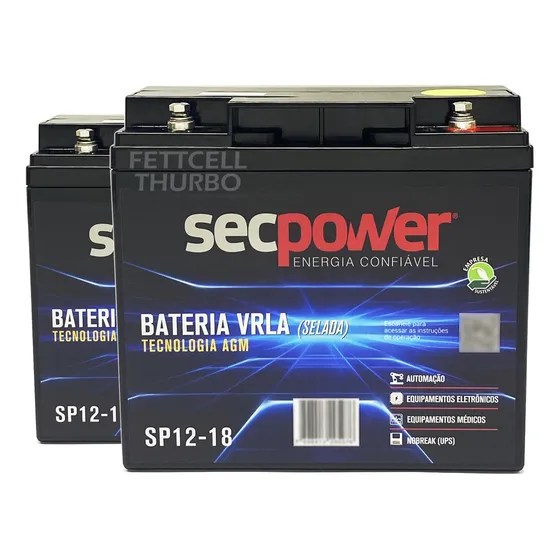 Kit 2bateria Selada 12v 18ah Nobreak Power Sinus Ii 3200va