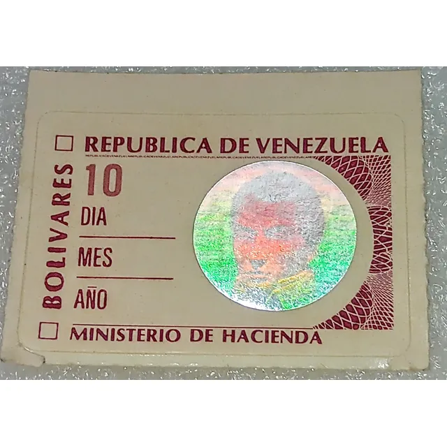 Timbre Fiscal 10 Y 100 Bolívares, Antiguo De Coleccion