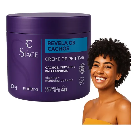 Siage Revela Os Cachos Creme De Pentear Elastina Mant Karite