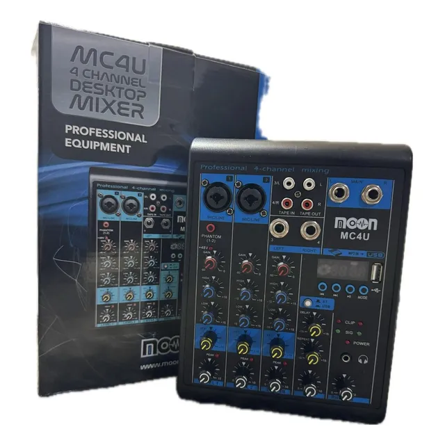 Consola Mixer Moon Mc4u 4 Canales Efectos Usb Bluetooth
