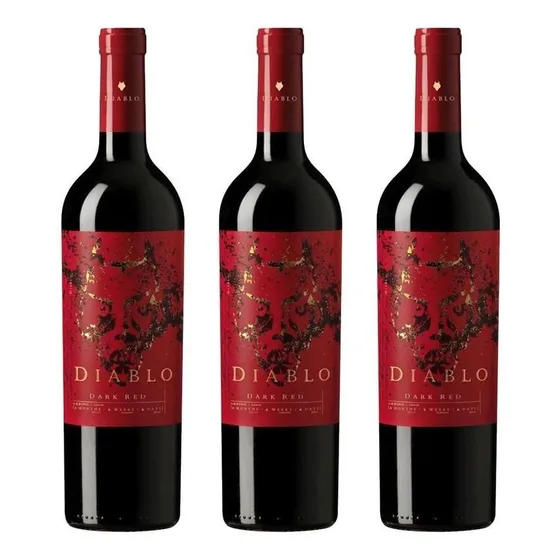 Box 3 Garrafas Vinho Diablo Dark Red 750ml