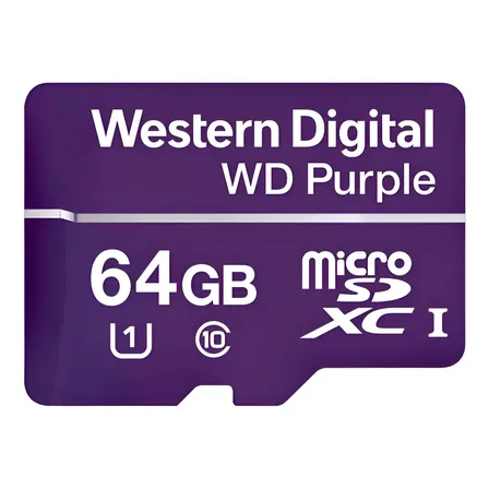 Cartão De Memória Wd Purple Micro Digital 64gb 32tbw 4600163