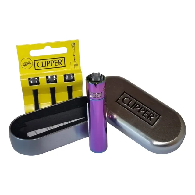 Encendedor Clipper Metal Recargable Icy & Pk Sist Piedras