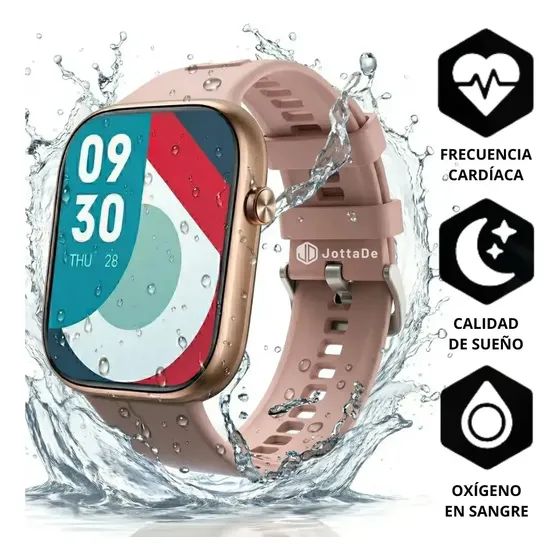 Smartwatch Jd Venecia Sport Bluetooth Llamadas Pantalla 1.96" Táctil Malla Color Rosa Resistente Al Agua Ip68