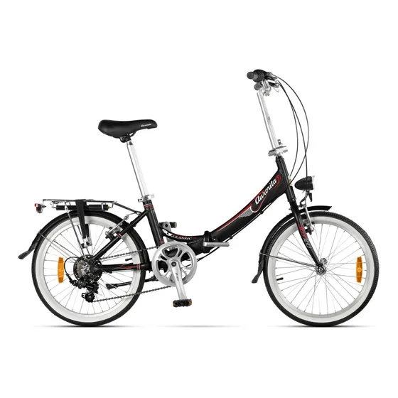 Bicicleta Plegable Aurora Folding Classic - Retro R20. Color Negro