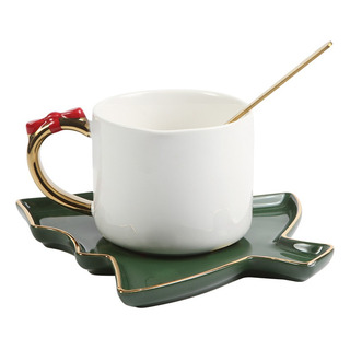 Taza Navideña Con Plato De Arbolito Taza Navideña Con Plato De Arbolito